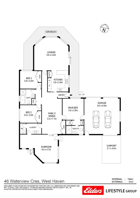 46 Waterview Crescent, West Haven, NSW, 2443 - Floorplan 1