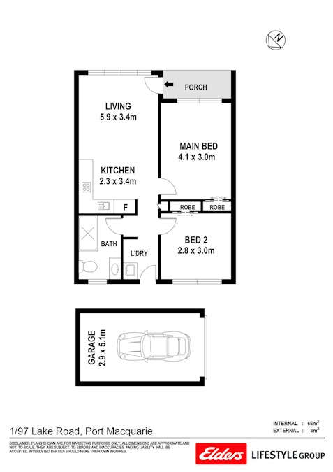 1/97 Lake Road, Port Macquarie, NSW, 2444 - Floorplan 1