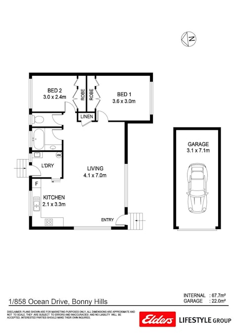 1/858 Ocean Drive, Bonny Hills, NSW, 2445 - Floorplan 1