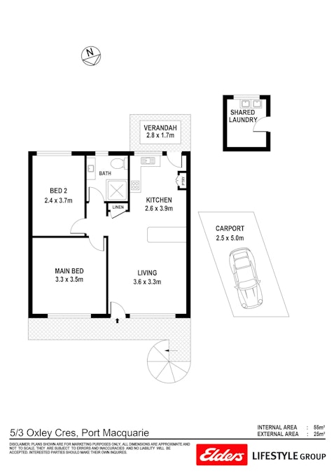 5/3 Oxley Crescent, Port Macquarie, NSW, 2444 - Floorplan 1