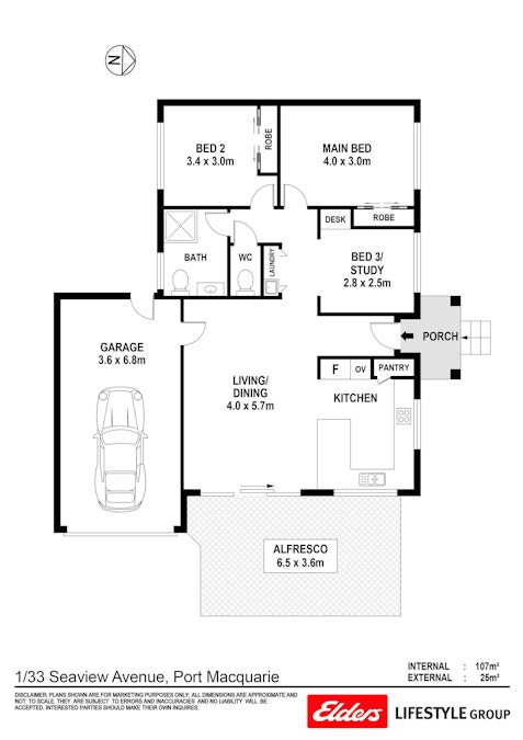 1/33 Seaview Avenue, Port Macquarie, NSW, 2444 - Floorplan 1