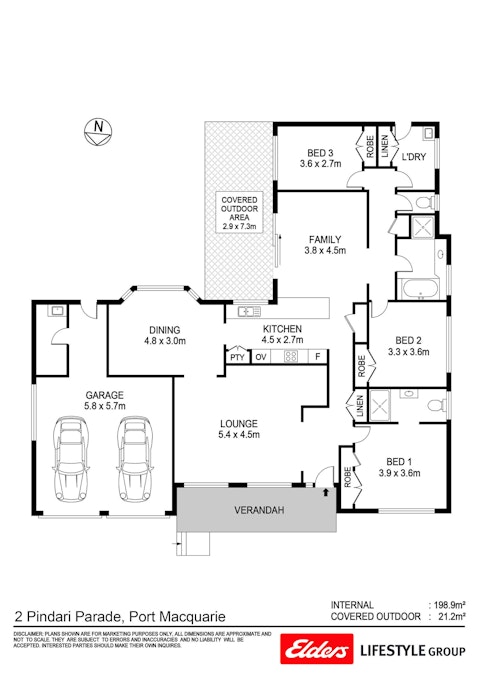 2 Pindari Parade, Port Macquarie, NSW, 2444 - Floorplan 1