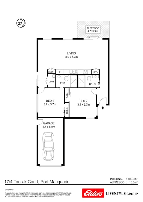 17/4  Toorak Court, Port Macquarie, NSW, 2444 - Floorplan 1