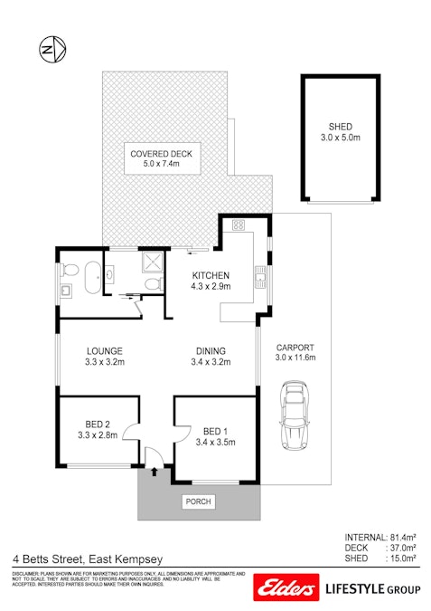 4 Betts Street, East Kempsey, NSW, 2440 - Floorplan 1